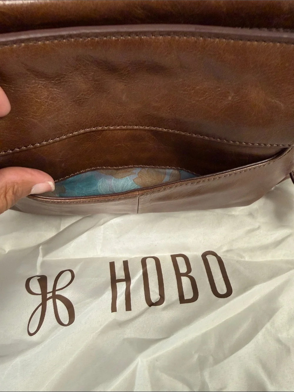 HOBO Cognac Brown Leather Shoulder / Crossbody Hobo Bag